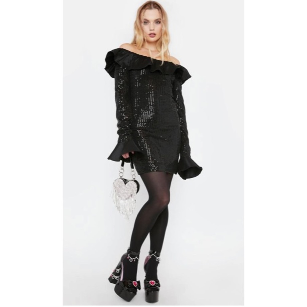 BNWT Ruffle Sequin Mini Dress